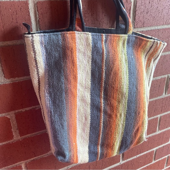 Billabong Multicolored Rainbow Striped Tote Bag - Picture 3 of 8